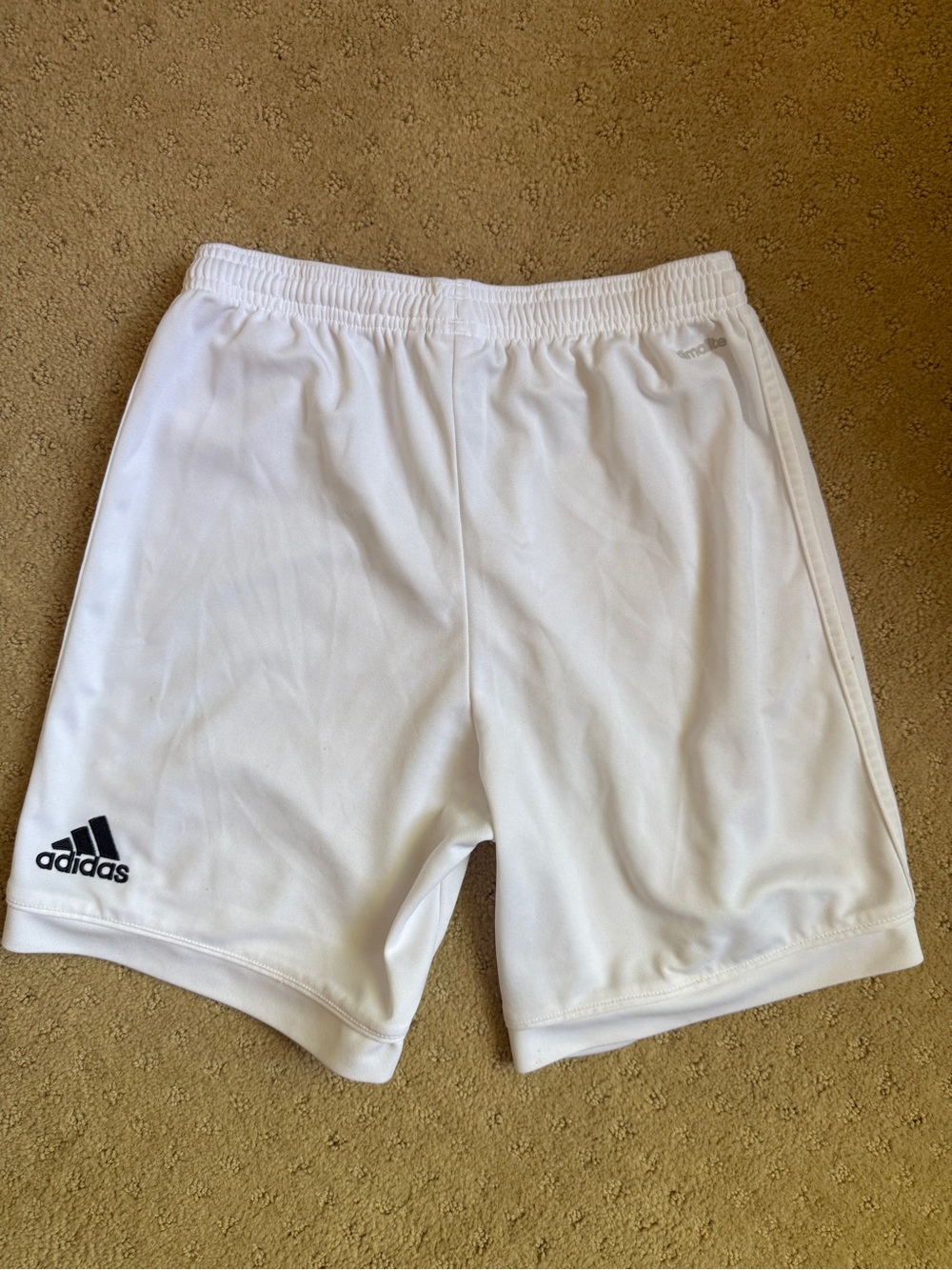 adidas White Athletic Shorts with Black Logo